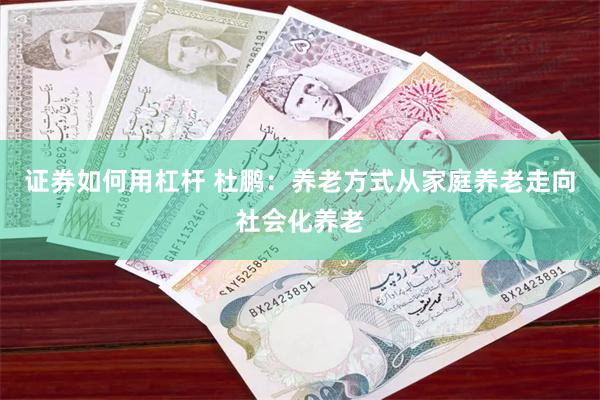 证券如何用杠杆 杜鹏：养老方式从家庭养老走向社会化养老